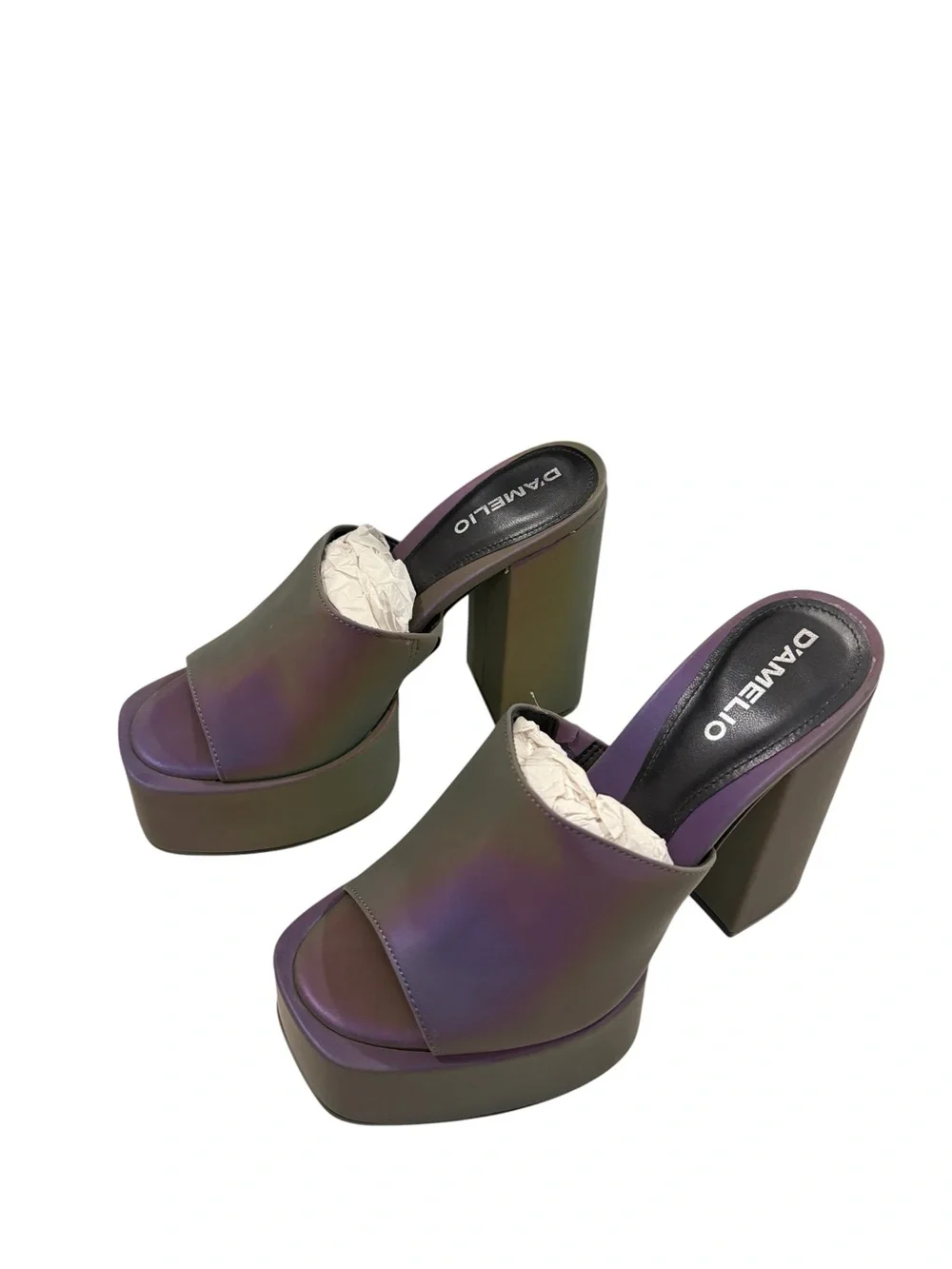 Ravina Multi Reflective Platform Sandals by D’Amelio Lulus Iridescent Purple NEW